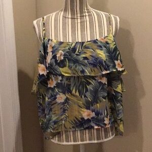 NWT Brave Soul Floral Cold Shoulder  Top Size 1X